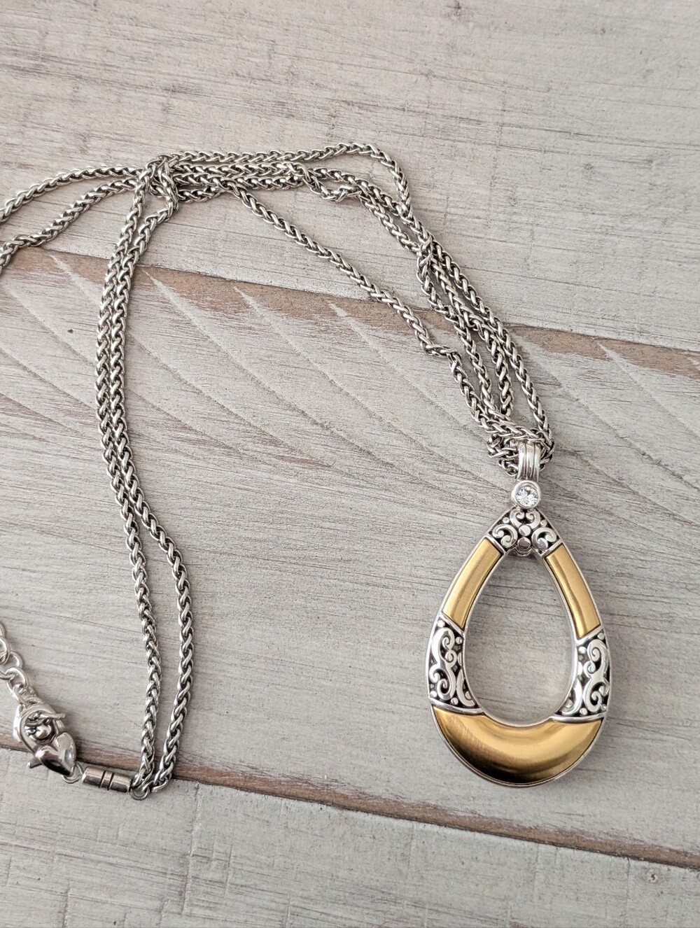 Brighton Catania Two-Tone Teardrop Pendant Necklace
